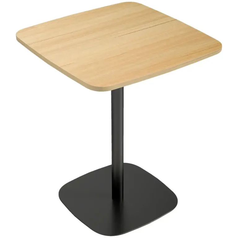 Matbord Kvadratiskt Natur och Svart Stål MDF-Skiva 60 cm Litet