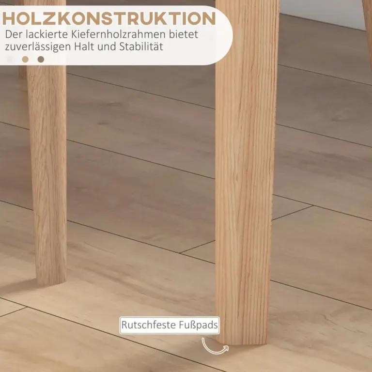 Matbord Runt Köksbord Vit av Massivt Trä Lantlig Scandi Stil