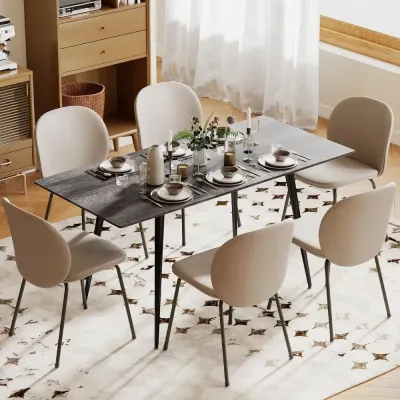 Matbord Utdragbart Grå MDF och Stål Bord med Iläggsskiva Mörkgrått