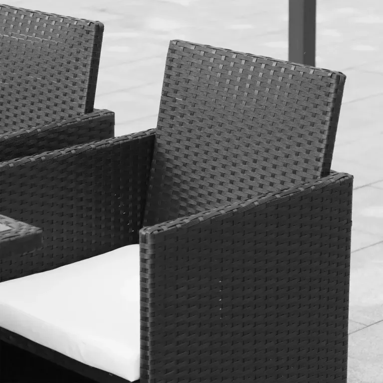 Matgrupp Sittgrupp för 8 Personer Svart Konstrotting