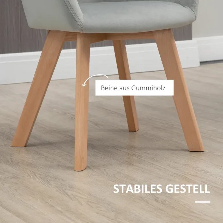 Matsalsstolar Köksstolar Set om 2 Grå av Tyg Matstolar Pack Modern