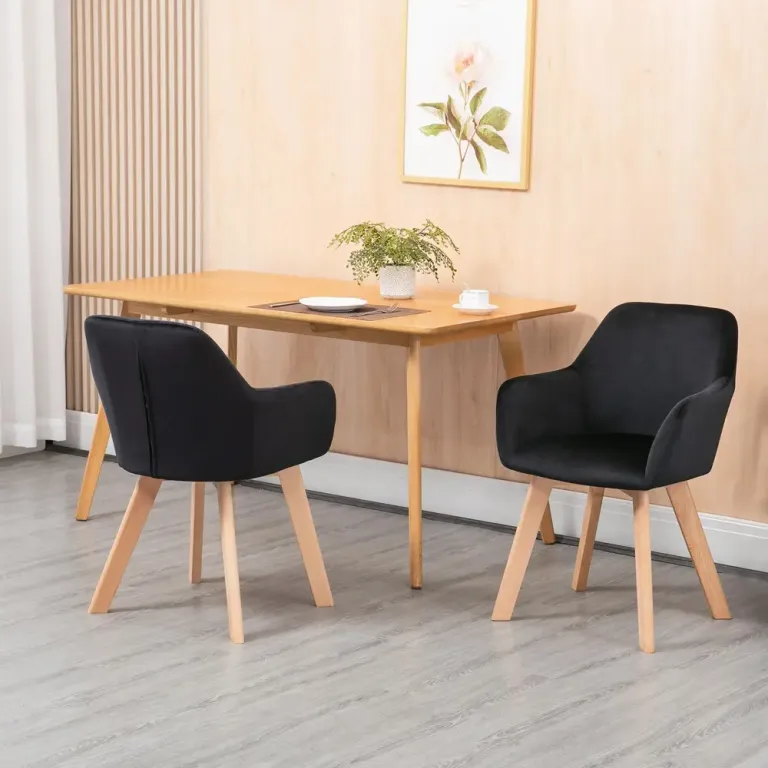 Matsalsstolar Köksstolar Svart av Polyester Matstolar Pack Modern