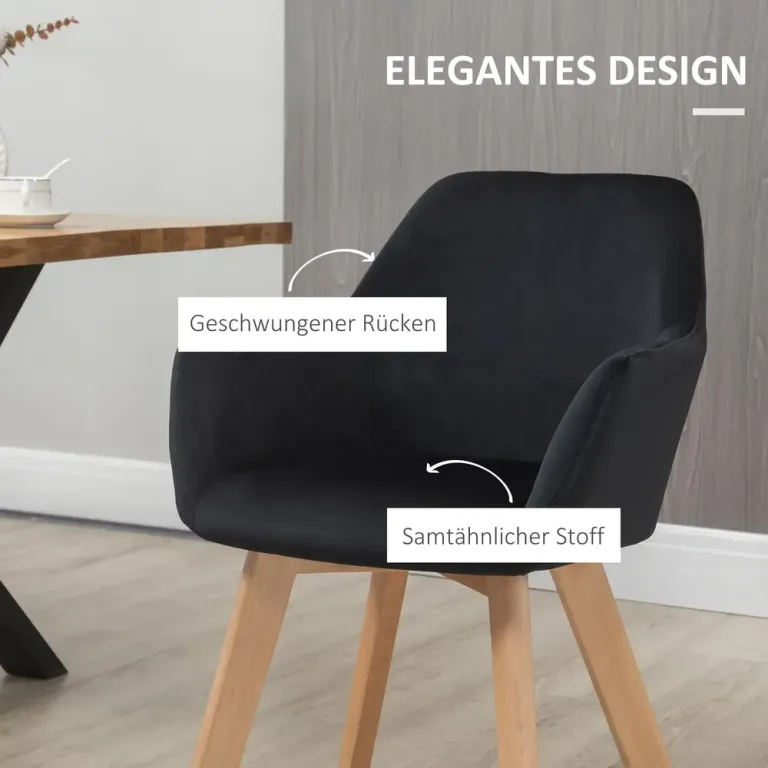 Matsalsstolar Köksstolar Svart av Polyester Matstolar Pack Modern