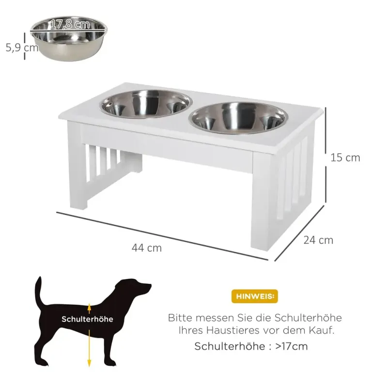 Matstation för Hund Prisvärd Vit 44 x 24 x 15 cm