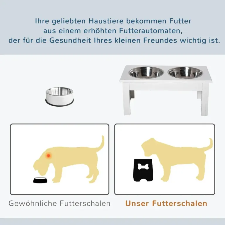 Matstation för Hund Prisvärd Vit 44 x 24 x 15 cm
