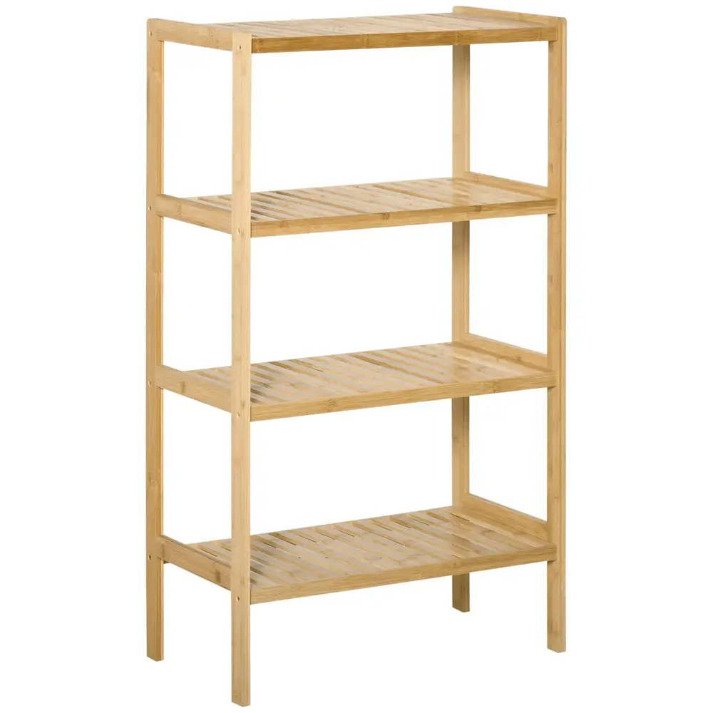 Bokhylla i Bambu 4 Hyllplan Stilren 62 x 33 x 112 Cm