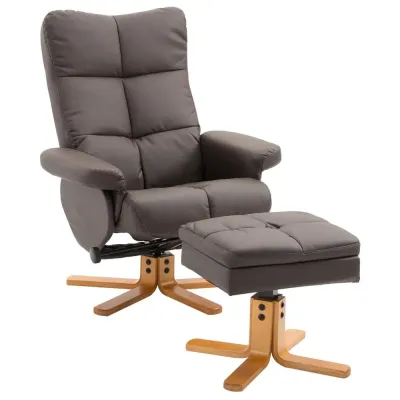 Relaxfåtölj med Fotpall och Förvaring 80 x 86 x 99 cm