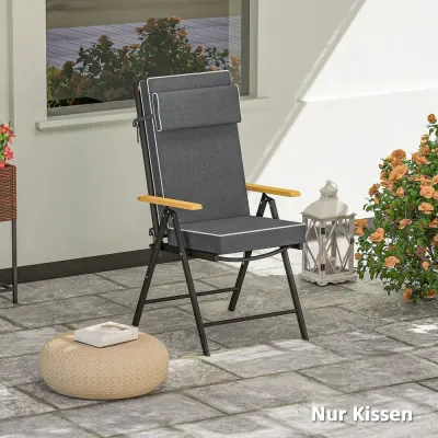 Sittdyna Stolsdyna med Knytband Mörkgrå 120 x 47 x 9,5 cm