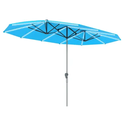 Dubbelparasoll med i Aluminium och Polyester Upf 50+ Blå