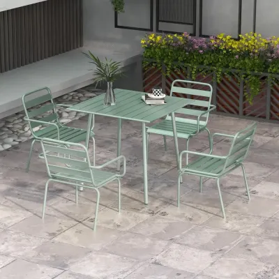 5-delad Trädgårdssittgrupp Grön 80 x 80 x 74 cm