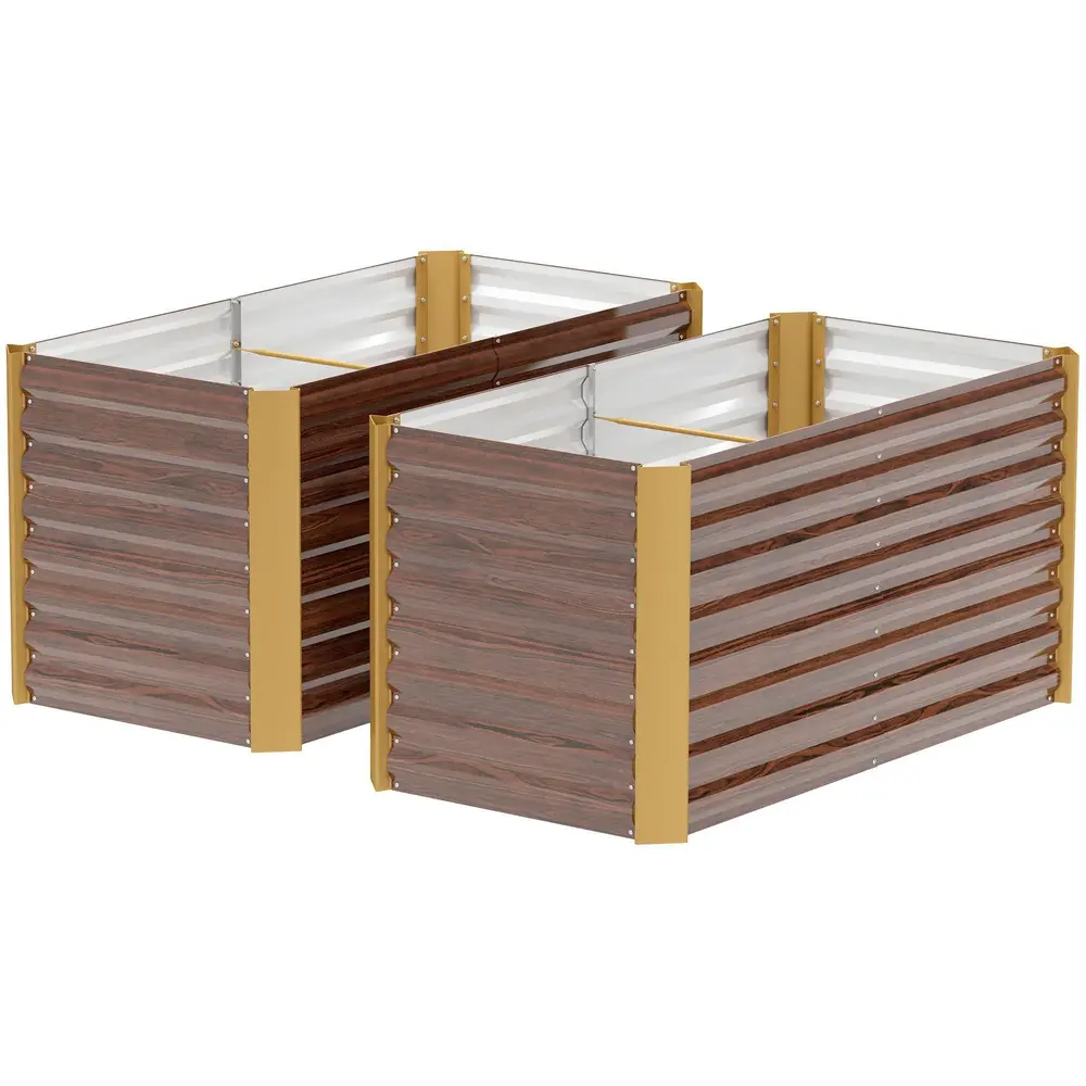 Odlingskrage Högbädd Set 2 Silver 120 x 60 x 60 cm