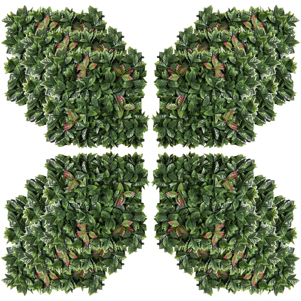 Konstgjord Växtvägg 12-Pack Dekorativ Häckpanel 50 x 50 Cm