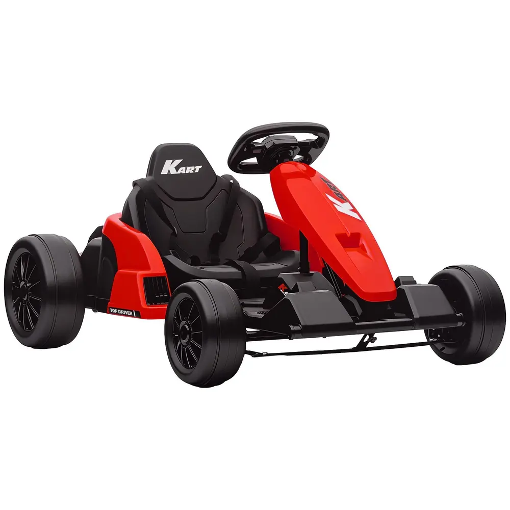 Elbil Gokart 24V Röd Plast och Metall för Barn 6–12 År