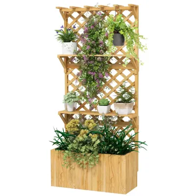 Odlingskrage med Rankgitter 2 Hyllplan 76 x 33 x 177 cm