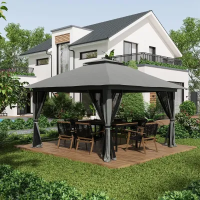 Hopfällbar Pop-up Paviljong Stort Partytält 4 x 4 m