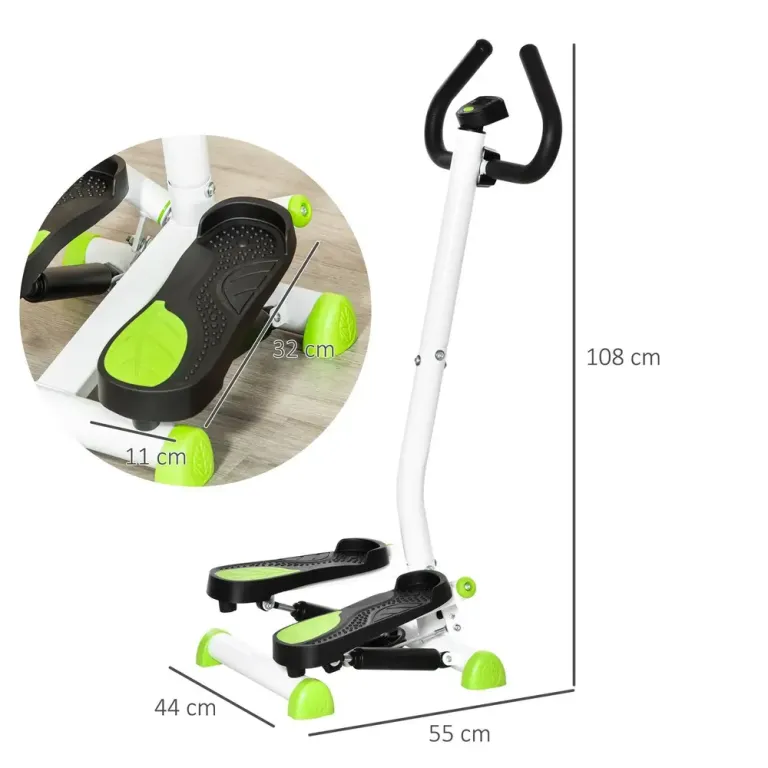Mini Stepper Träningsredskap med LCD-Skärm Trappmaskin Justerbar