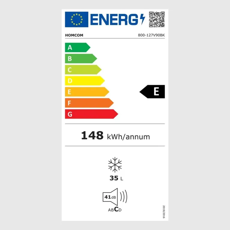 Minifrys 35 l Kompakt Frysskåp med Temperatur Effektiv Minikylskåp
