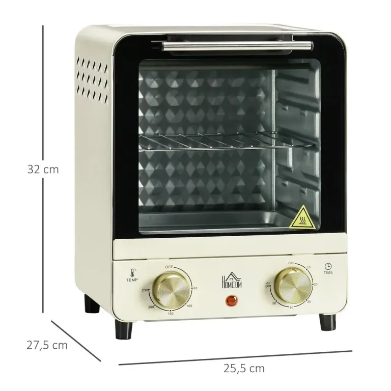 Minugn med Varmluft 15 l Kompakt Bordsugn med Timer Miniugn Pizzaugn