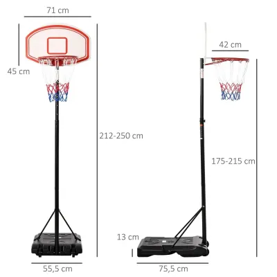 Basketstativ Höjdjusterbart Vattenfyllbar Bas Svart