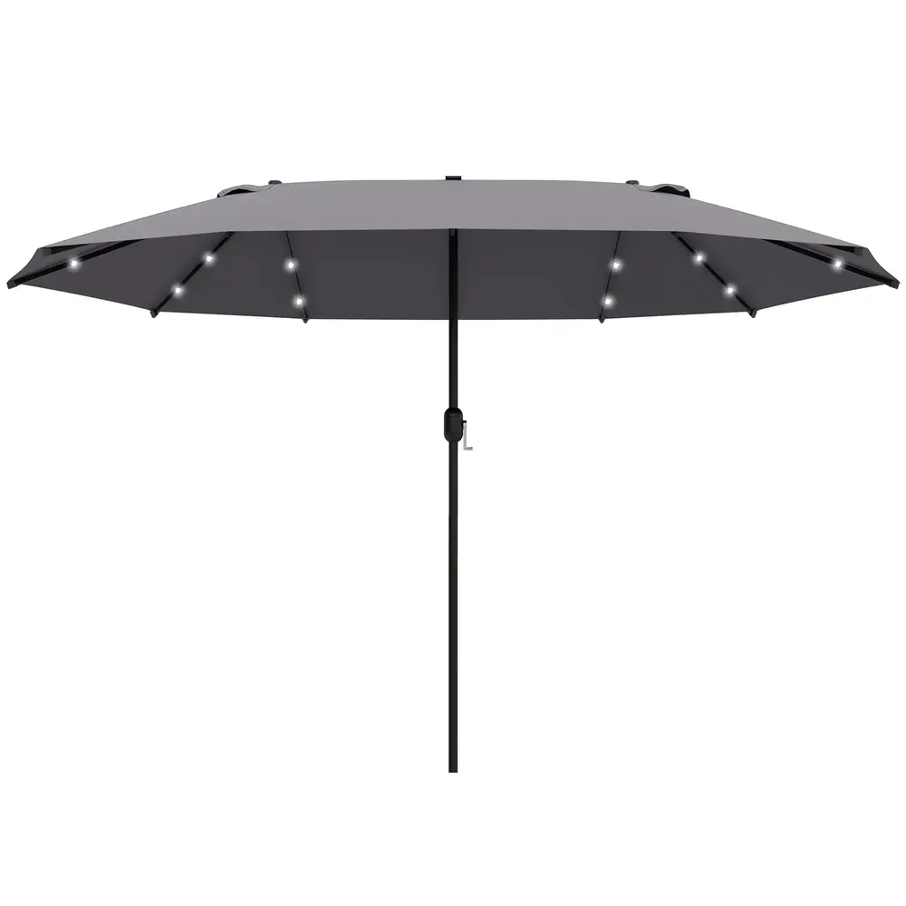 Dubbelt Parasoll med LED-Belysning Stort 440 x 260 Cm