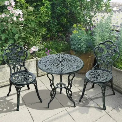 Bistroset 3 Delar Antikinspirerat Gjuten Aluminium Caféset