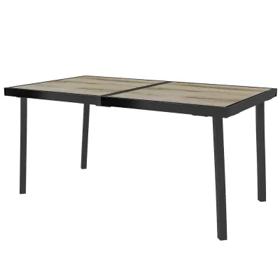Trädgårdsbord för 6 Personer i Trälook 145 X 85 cm, Grått