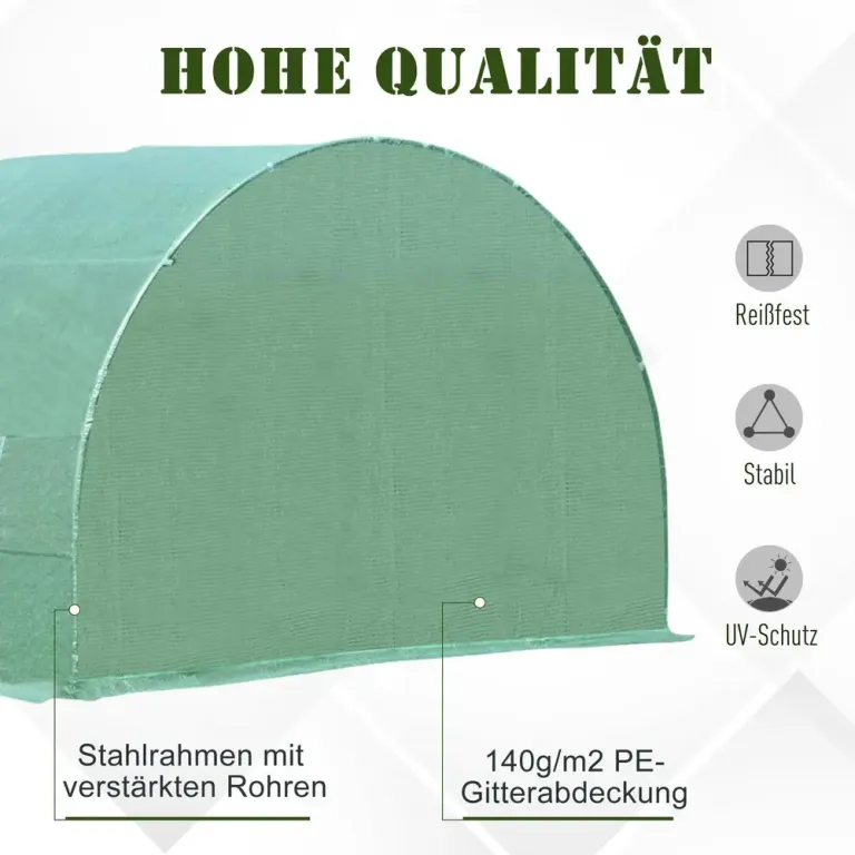 Tunnelväxthus Grön Pe-folie 590 x 300 x 200 cm