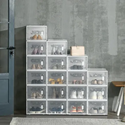 Skokartonger Skoförvaring Set 18 Transparent Vit