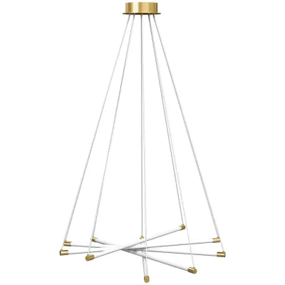 Modern LED-Taklampa 50 w med 5 Ljusrör, Guld/vit Justerbar Design