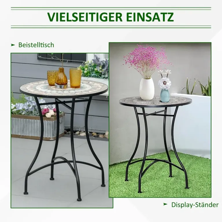 Mosaikbord Runt Bistrobord med Keramikplatta 60 cm