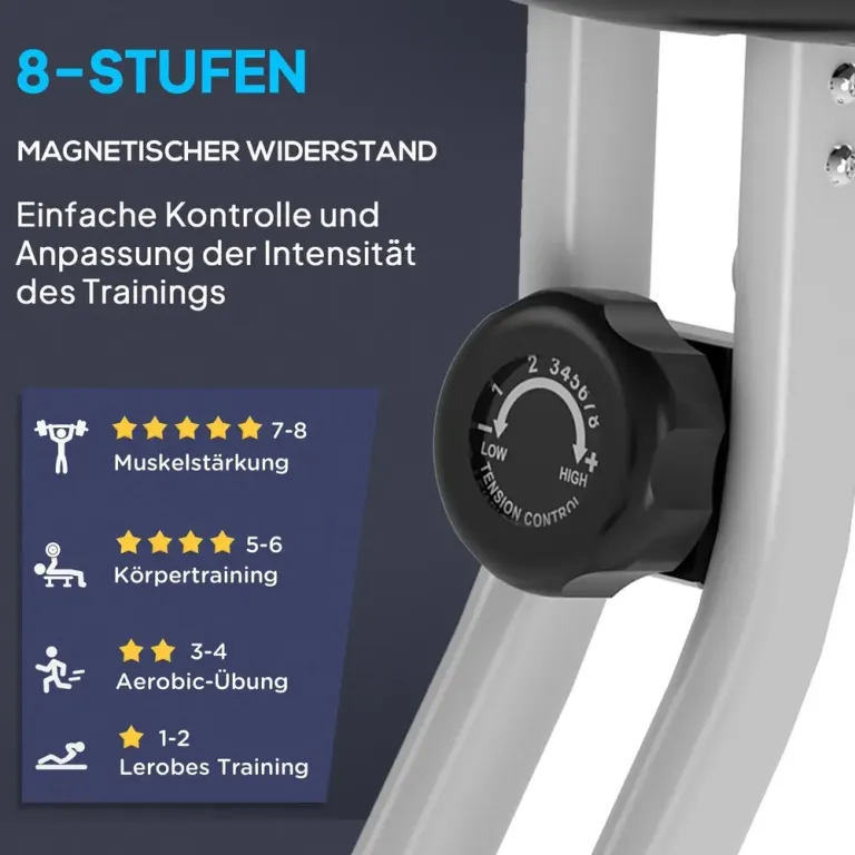 Motionscykel F-Bike Cykeltränare 8 Nivåer Sittande Magnetiskt