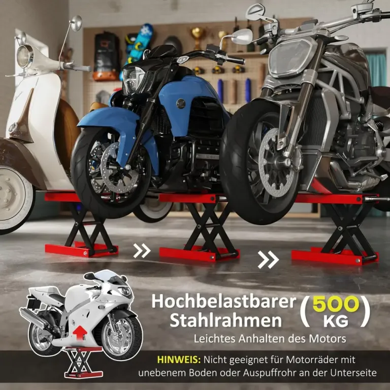 Motorcykellyft Metall för Verkstad och Garage med Höjd