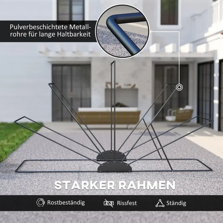 Motorcykelgarage och Skyddshuv, Svart Hopfällbart Metallram