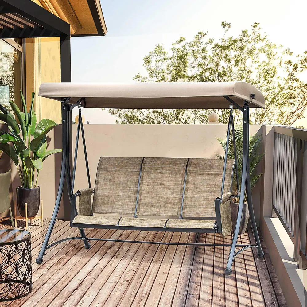 Hammock Trädgårdsgunga 3-Sits Brun 196 x 128 x 172 Cm