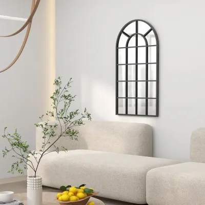 Väggspegel Hallspegel Svart av Glas och Metall 110 x 62 cm