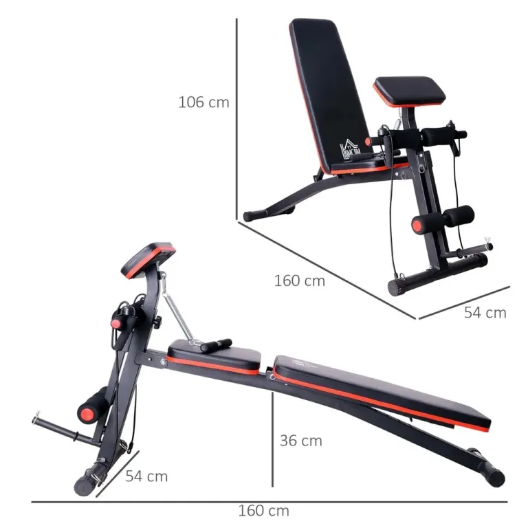 Multifunktionell Träningsbänk och Multigym, Svart