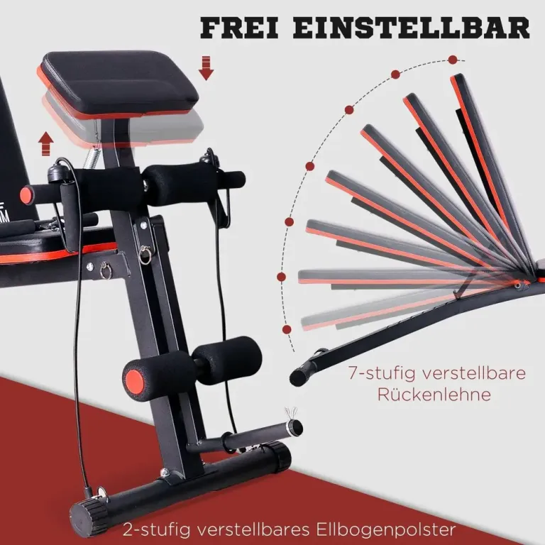 Multifunktionell Träningsbänk och Multigym, Svart