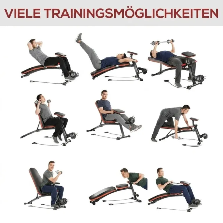 Multifunktionell Träningsbänk och Multigym, Svart