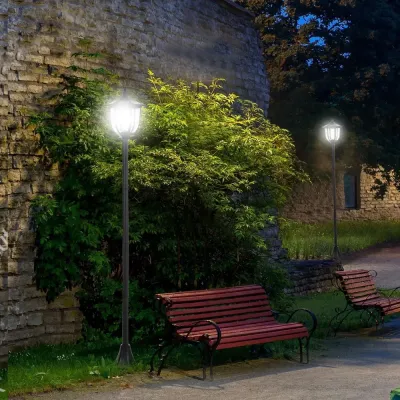 Solar Trädgårdslampa LED Trädgårdslykta Ø26,5 x H177 cm