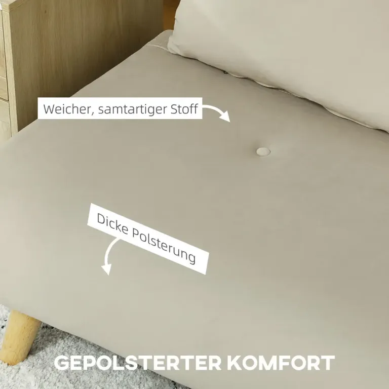 Bäddsoffa Soffa med Sovfunktion Beige 130 x 78 cm