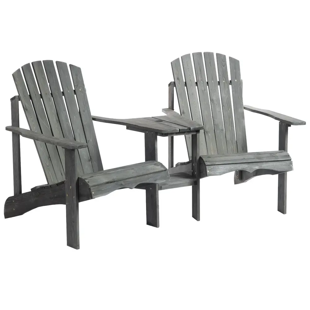 Adirondackstol för 2 med Bord Klassisk 178 x 87 x 92 Cm