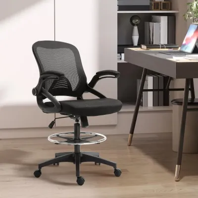 Kontorsstol med Ståfunktion Fotstöd 64 x 60 x 106–126 cm
