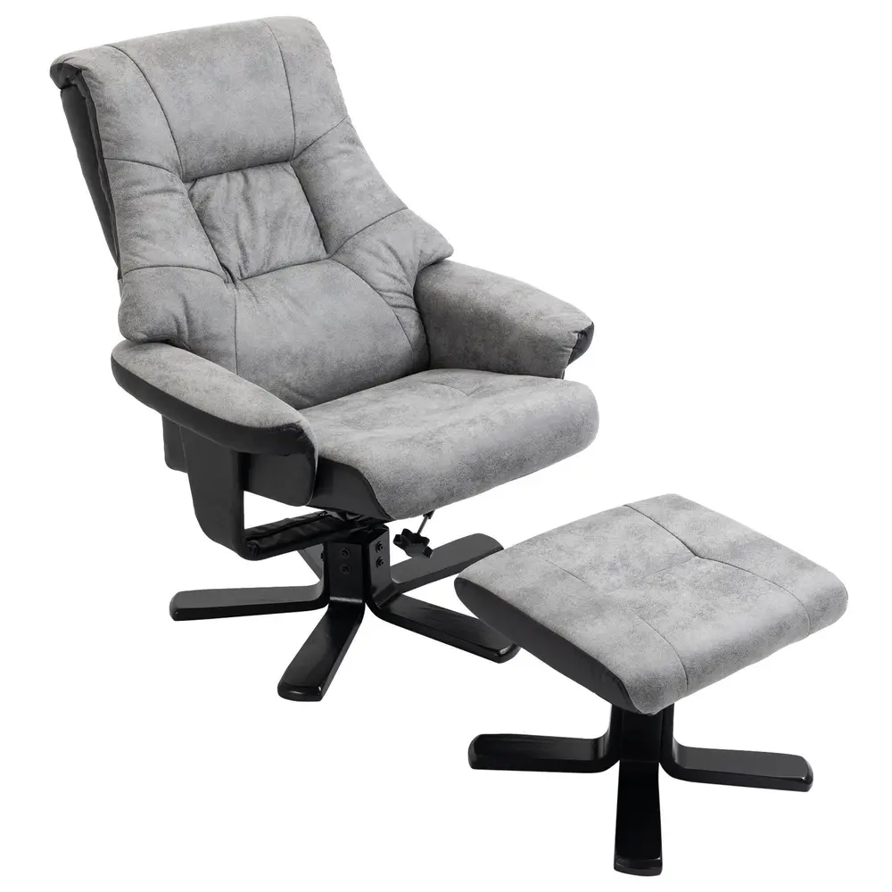 Relaxstol TV-Stol Grå av Mikrofiber 78 x 82,5 x 109 Cm