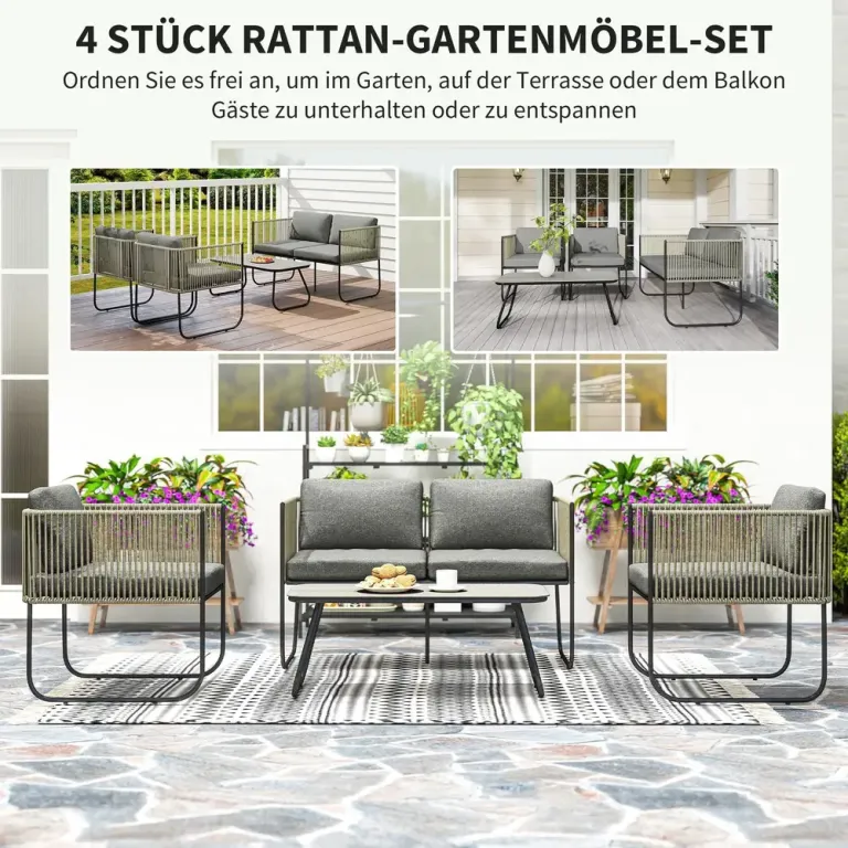 Trädgårdsmöbelset i Konstrotting Loungeset 116x60x69 cm