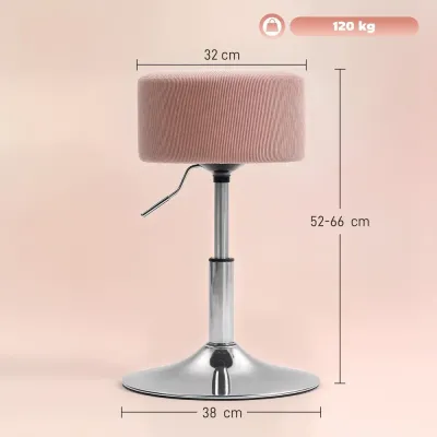 Höjdjusterbar Stoppad Barpall med Metallram 38 x 52 x 66 cm