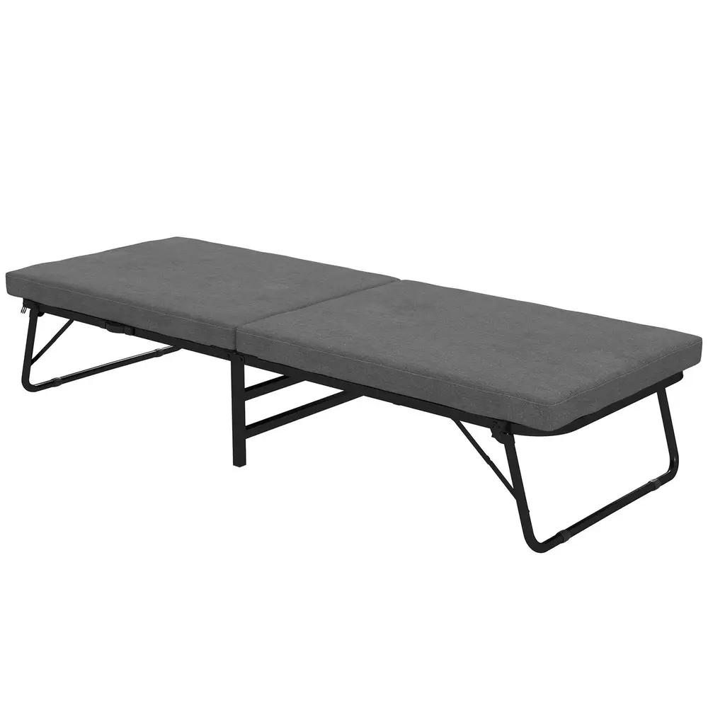 Gästsäng Hopfällbar Säng Mörkgrå av Metall 70 x 190 Cm
