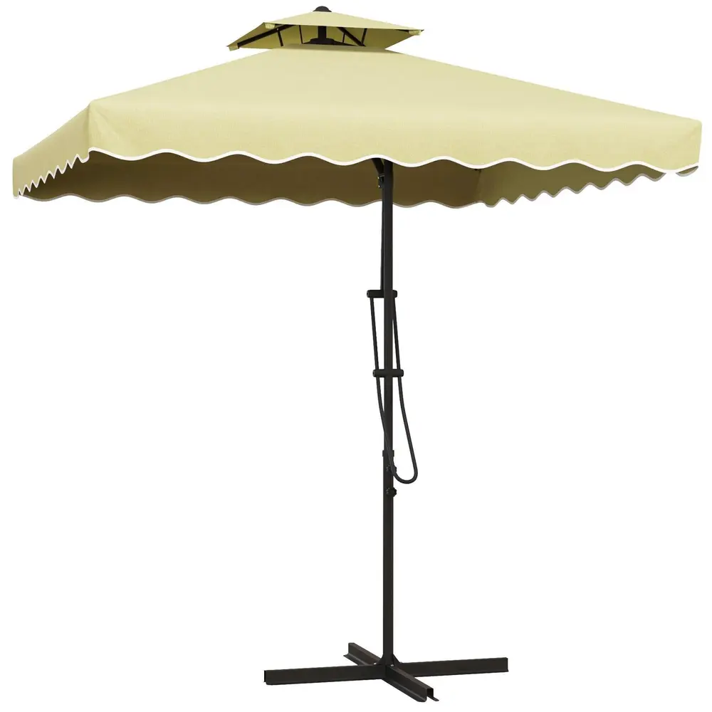 Parasoll Balkongparasoll Beige av Metall 243 x 243 Cm