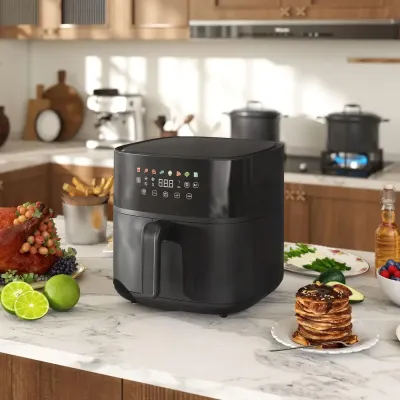 Hot Air Fryer 8 l med 8 Program och LED-Skärm Svart