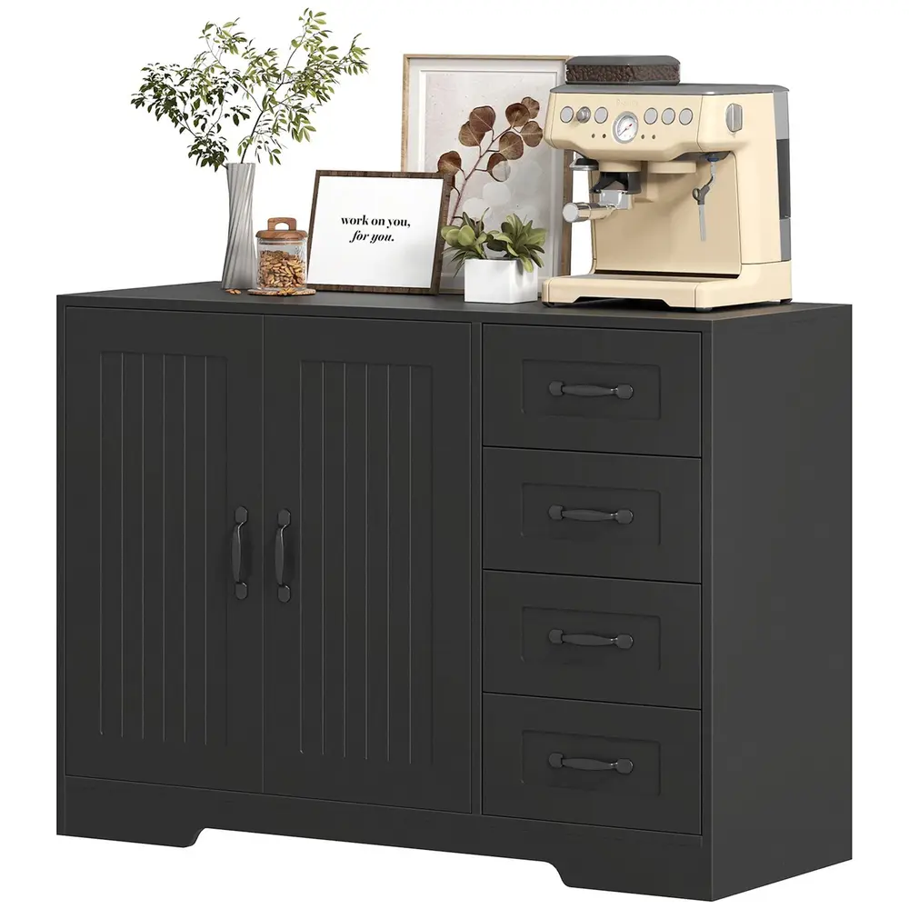 Sideboard Byrå i Stil 4 Lådor 1 Skåp 105x40x76 cm