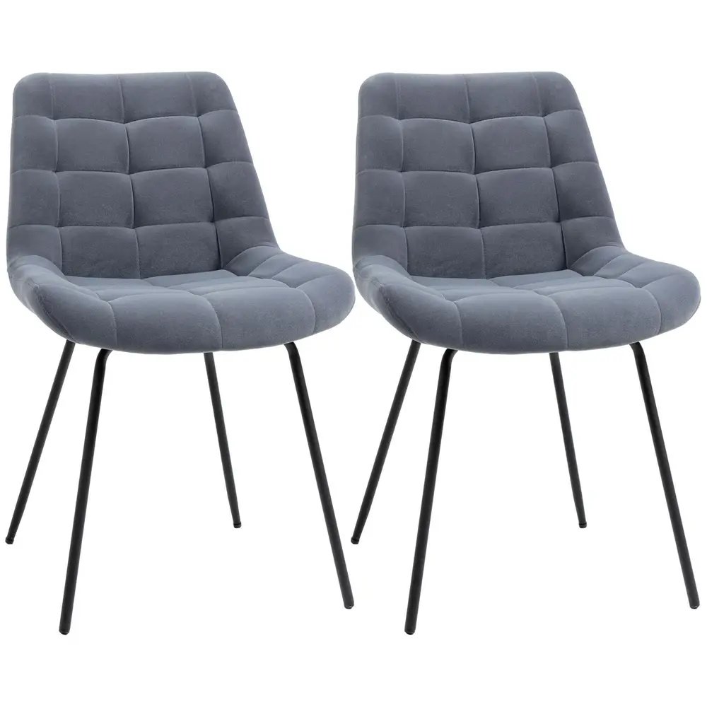 Matstolar i Sammet 2-Pack Eleganta 50 x 61 x 79 Cm